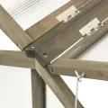 puraday Gewächshaus im Garten Grau 114x80x50 cm Tannenholz Gewächshaus Klein Frostschutz Pflanzen Winterschutz Gemüsehaus Treibhaus Winterfest Gerätehaus Tomatenhaus Offene Unterseite Klappdeckel - Thumbnail 5
