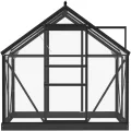 Gewächshaus im Garten Glas Anthrazit 155x103x191 cm Aluminium Gewächshaus Klein Frostschutz Pflanzen Winterschutz Gemüsehaus Treibhaus Gerätehaus Tomatenhaus UV-beständig&Wärmegedämmt - Thumbnail 5