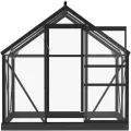 Gewächshaus im Garten Glas Anthrazit 155x103x191 cm Aluminium Gewächshaus Klein Frostschutz Pflanzen Winterschutz Gemüsehaus Treibhaus Gerätehaus Tomatenhaus UV-beständig&Wärmegedämmt - Thumbnail 6