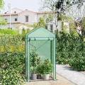 WOLTU Foliengewächshaus, Tomaten, Blumen, Gemüse & Obstpflanzen gewächshaus, Geeignet für Garten, Balkon & Terrasse, Spitzdach gegen Wasserstau, 100x50x190cm, Grün - Thumbnail 8