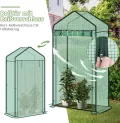 WOLTU Foliengewächshaus, Tomaten, Blumen, Gemüse & Obstpflanzen gewächshaus, Geeignet für Garten, Balkon & Terrasse, Spitzdach gegen Wasserstau, 100x50x190cm, Grün - Thumbnail 2