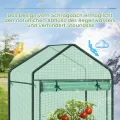 WOLTU Foliengewächshaus, Tomaten, Blumen, Gemüse & Obstpflanzen gewächshaus, Geeignet für Garten, Balkon & Terrasse, Spitzdach gegen Wasserstau, 100x50x190cm, Grün - Thumbnail 3