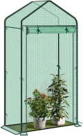 WOLTU Foliengewächshaus, Tomaten, Blumen, Gemüse & Obstpflanzen gewächshaus, Geeignet für Garten, Balkon & Terrasse, Spitzdach gegen Wasserstau, 100x50x190cm, Grün - Thumbnail 1