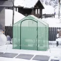 WOLTU Foliengewächshaus Winterfest mit Schwarzer PE-Gewebeboden, gewächshaus Folie für Aufzucht Tomaten, Tomatenhaus mit Tür Fenstern, aus Stahlrohr PE, 200x80x200cm, Grün - Thumbnail 5