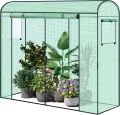 WOLTU Gewächshaus, Foliengewächshaus Winterfest für Aufzucht Tomaten Gemüse Blumen, Tomatenhaus mit Tür 2 Fenstern, aus Stahlrohr PE, 200 x 170 x 68 cm, Grün - Thumbnail 1