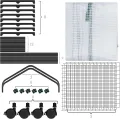 WOLTU Gewächshaus mit Rollen, Foliengewächshaus mit 4 Regalen, halbtransparentes Tomatengewächshaus mit aufrollbarer Tür, Winterschutz für Pflanzen, für Balkon Terrasse Garten, 70x50x131 cm, Weiß - Thumbnail 9