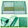 Ohuhu 3-in-1 Metall Hochbeet Frühbeet Set 240x120x30 cm, Verzinkter Stahl Pflanzkasten Hochbeet-kit mit 4 Türigem Foliengewächshaus – Ideal für Garten Gemüseanbau - Thumbnail 4