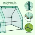 Ohuhu 3-in-1 Metall Hochbeet Frühbeet Set 240x120x30 cm, Verzinkter Stahl Pflanzkasten Hochbeet-kit mit 4 Türigem Foliengewächshaus – Ideal für Garten Gemüseanbau - Thumbnail 5