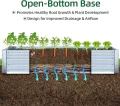 Ohuhu 3-in-1 Metall Hochbeet Frühbeet Set 240x120x30 cm, Verzinkter Stahl Pflanzkasten Hochbeet-kit mit 4 Türigem Foliengewächshaus – Ideal für Garten Gemüseanbau - Thumbnail 8