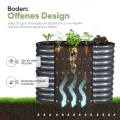 KING BIRD Hochbeet Verzinkter Stahl flanzkasten Gartenkasten 200 x 60 x 87 cm Grau Gartenbeet Frühbeet Garten für Blumen, Obst, Gemüse - Thumbnail 2