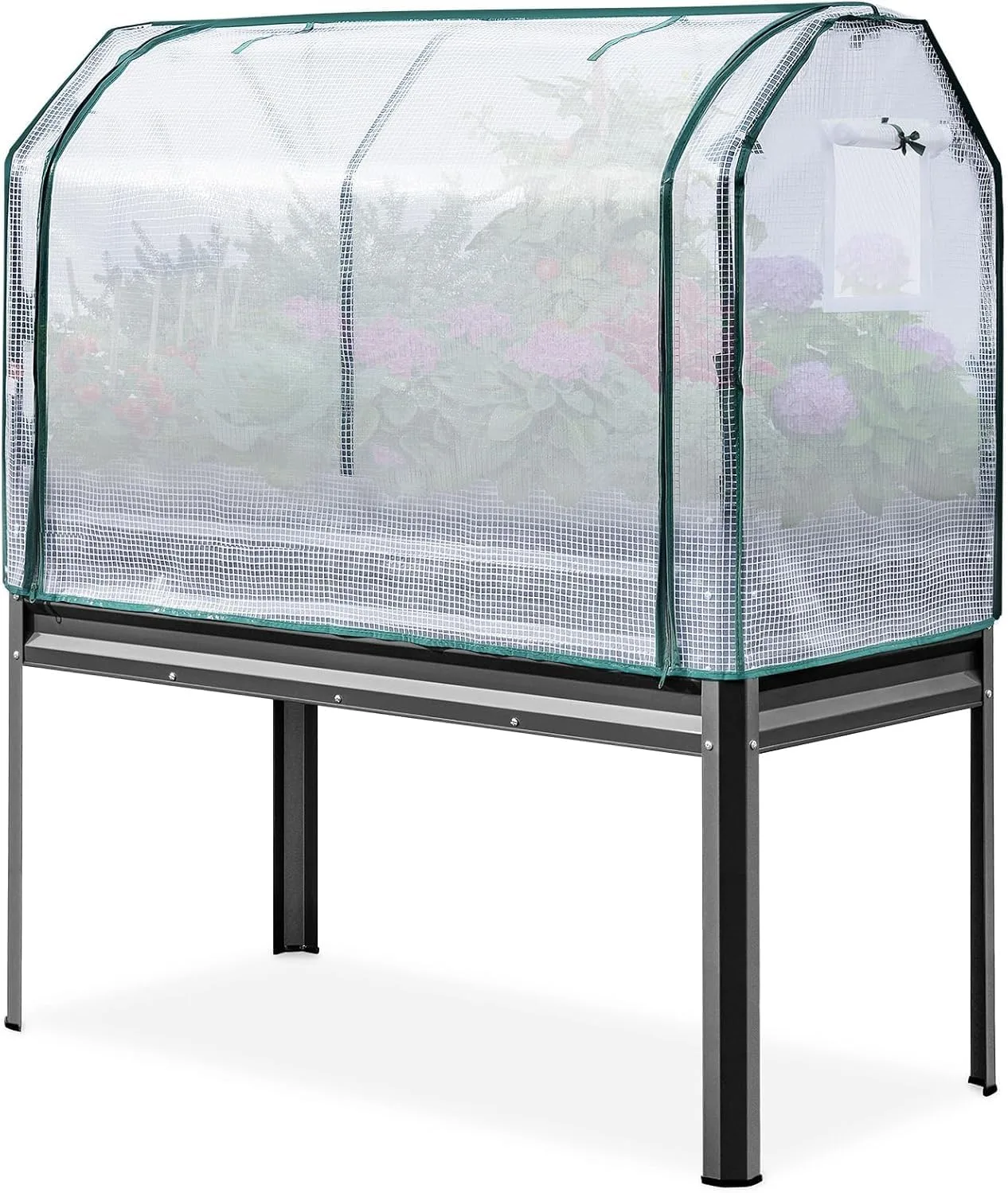 KING BIRD Hochbeet aus Metall Pflanzkasten Blumenbett, Frühbeet Bausatz Kräuterbeet für Garten, Balkon, Terrasse (122x61x42cm) - Bild 1