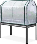 KING BIRD Hochbeet aus Metall, Frühbeet Bausatz Pflanzenbeet Pflanzkasten Blumenbett für Garten, Terrasse, Balkon, 181 kg Tragkraft, grau,120 x 60 x 80 cm - Thumbnail 10