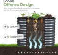KING BIRD Hochbeet Verzinkter Stahl flanzkasten Gartenkasten 240 x 60 x 87 cm Grau Gartenbeet Frühbeet Garten für Blumen, Obst, Gemüse - Thumbnail 2