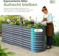 KING BIRD Hochbeet Verzinkter Stahl flanzkasten Gartenkasten 240 x 60 x 87 cm Grau Gartenbeet Frühbeet Garten für Blumen, Obst, Gemüse - Thumbnail 3