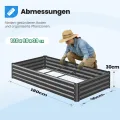 Quictent Hochbeet Metall Pflanzbeet,Frühbeet Ohne Boden für Garten,Gartenbeet 180 x 90 x 30cm,Frühbeet Pflanzkübel mit Tomatenkäfigen,Grau - Thumbnail 4