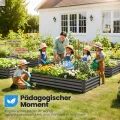 Quictent Hochbeet Metall Pflanzbeet,Frühbeet Ohne Boden für Garten,Gartenbeet 180 x 90 x 30cm,Frühbeet Pflanzkübel mit Tomatenkäfigen,Grau - Thumbnail 5