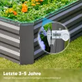 Quictent Hochbeet Metall Pflanzbeet,Frühbeet Ohne Boden für Garten,Gartenbeet 180 x 90 x 30cm,Frühbeet Pflanzkübel mit Tomatenkäfigen,Grau - Thumbnail 8