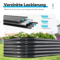 Quictent Hochbeet Metall 240x120x45cm,Wetterfestes Extragroße Pflanzenbeet,Gemüsebeet Pflanzkasten Frühbeet,100% rostfreies Hochbeete-Kit, Gartenbeet für Garten,Grau - Thumbnail 5
