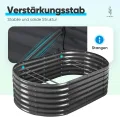 Quictent Hochbeet 180x90x45cm Oval, Pflanzkasten aus Metall,Gemüsebeet für Garten, steckbar & stapelbar Pflanzenbeet für Aussenbereich,Grau - Thumbnail 7