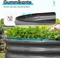 Quictent Hochbeet 180x90x45cm Oval, Pflanzkasten aus Metall,Gemüsebeet für Garten, steckbar & stapelbar Pflanzenbeet für Aussenbereich,Grau - Thumbnail 4