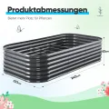 Quictent Hochbeet Metall Pflanzbeet, Stabiles Frühbeet Ohne Boden, Gartenbeet 240×120×62 cm, Extragroße Pflanzkasten für Balkon & Garten, Garu - Thumbnail 3