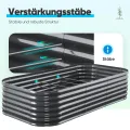 Quictent Hochbeet Metall Pflanzbeet, Stabiles Frühbeet Ohne Boden, Gartenbeet 240×120×62 cm, Extragroße Pflanzkasten für Balkon & Garten, Garu - Thumbnail 4