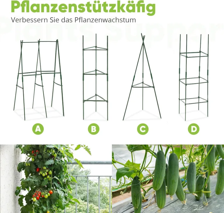 Quictent Hochbeet Metall 120 x 90 x 56cm, Kräuterbeet ohne Boden für Garten, Gemüsebeet Pflanzkasten Frühbeet mit Tomatenkäfigen,Grau – Bild 4