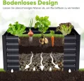 Quictent Hochbeet Metall 120 x 90 x 56cm, Kräuterbeet ohne Boden für Garten, Gemüsebeet Pflanzkasten Frühbeet mit Tomatenkäfigen,Grau - Thumbnail 6