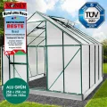 BRAST Gewächshaus Aluminium mit Fundament | 42 Modelle | 130x190x195cm - 490x250x235cm | TÜV geprüft | 6mm Hohlkammerplatten | rostfrei wetterfest temperaturbeständig | 250x250x205cm Grün - Thumbnail 3
