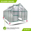 BRAST Gewächshaus Aluminium mit Fundament | 42 Modelle | 130x190x195cm - 490x250x235cm | TÜV geprüft | 6mm Hohlkammerplatten | rostfrei wetterfest temperaturbeständig | 490x250x205cm Grün - Thumbnail 8