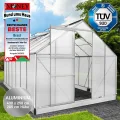 BRAST Gewächshaus Aluminium mit Fundament | 42 Modelle | 130x190x195cm - 490x250x235cm | TÜV geprüft | 6mm Hohlkammerplatten | rostfrei wetterfest temperaturbeständig | 430x250x205cm Silber - Thumbnail 3