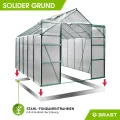 BRAST Gewächshaus Aluminium mit Fundament | 42 Modelle | 130x190x195cm - 490x250x235cm | TÜV geprüft | 6mm Hohlkammerplatten | rostfrei wetterfest temperaturbeständig | 310x250x235cm Grün - Thumbnail 8