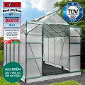 BRAST Gewächshaus Aluminium mit Fundament | 42 Modelle | 130x190x195cm - 490x250x235cm | TÜV geprüft | 6mm Hohlkammerplatten | rostfrei wetterfest temperaturbeständig | 310x250x235cm Grün - Thumbnail 3