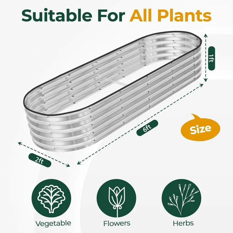 HEYOUTH Hochbeet Metall,Hochbeete für Garten aus Verzinktem Stahl,Hochbeete-kit,Einfacher Aufbau,Modernes Design,Pflanzkasten für Garten,für Gemüse Kräuter Blumen Gartenbeet Gemüsebeet (180*60*30CM) – Bild 2