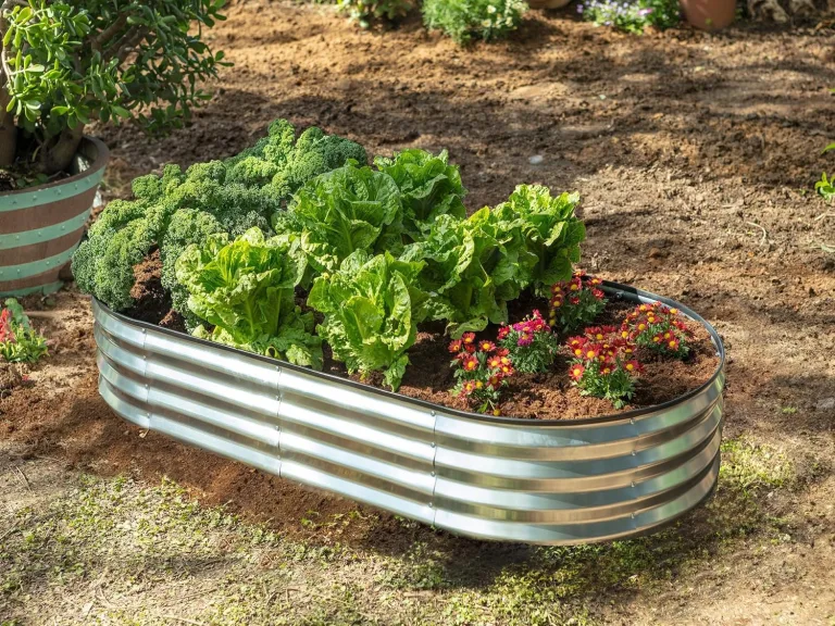 HEYOUTH Hochbeet Metall,Hochbeete für Garten aus Verzinktem Stahl,Hochbeete-kit,Einfacher Aufbau,Modernes Design,Pflanzkasten für Garten,für Gemüse Kräuter Blumen Gartenbeet Gemüsebeet (180*60*30CM) – Bild 4