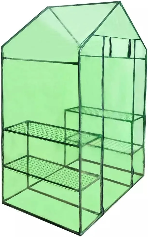 Begehbares Gewächshaus mit 4 Regalen, Frühbeet, Tomatenhaus, Treibhaus, Greenhouse, Garten Zubehör – Bild 1