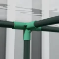Outsunny Anbau-Garten-Gewächshaus, Balkongewächshaus, verstärkte Abdeckplane aus PVC, Gestell aus Stahl, 2 aufrollbare Reißverschlusstüren, für Gemüse, Blumen, drinnen und draußen, 143 x 118 x 212 cm, - Thumbnail 8