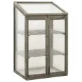 3 stufiges Frühbeet aus Holz, Mini Gewächshaus mit 2 Regalen & 2 Türen, Frühbettkasten Pflanzenhaus Pflanzschrank Pflanzenschrank Aufzuchtschrank für Garten & Balkon, 60x45x100 cm - Thumbnail 8