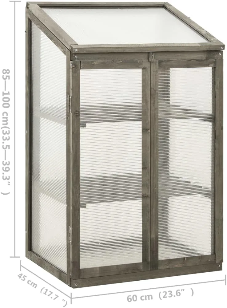 3 stufiges Frühbeet aus Holz, Mini Gewächshaus mit 2 Regalen & 2 Türen, Frühbettkasten Pflanzenhaus Pflanzschrank Pflanzenschrank Aufzuchtschrank für Garten & Balkon, 60x45x100 cm – Bild 7