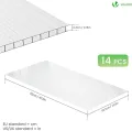 VOUNOT® 14x Doppelstegplatten 4mm aus Polycarbonat, klar & zuschneidbar, UV-beständig & bruchsicher, Hohlkammerplatten 60,5x121cm (10,3m²) für Gewächshaus, Carport & Überdachung - Thumbnail 6