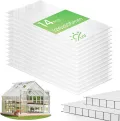 VOUNOT® 14x Doppelstegplatten 4mm aus Polycarbonat, klar & zuschneidbar, UV-beständig & bruchsicher, Hohlkammerplatten 60,5x121cm (10,3m²) für Gewächshaus, Carport & Überdachung - Thumbnail 2