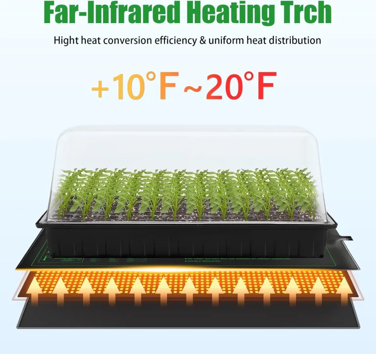 RIOGOO Heizmatte für Setzlinge mit digitalem Thermostatregler, 10 x 20,75 Zoll, 30 W Heizkissen für Saatgutstart, Keimung, Hydrokultur, Brauen, Züchtung, Gewächshäuser – Bild 4
