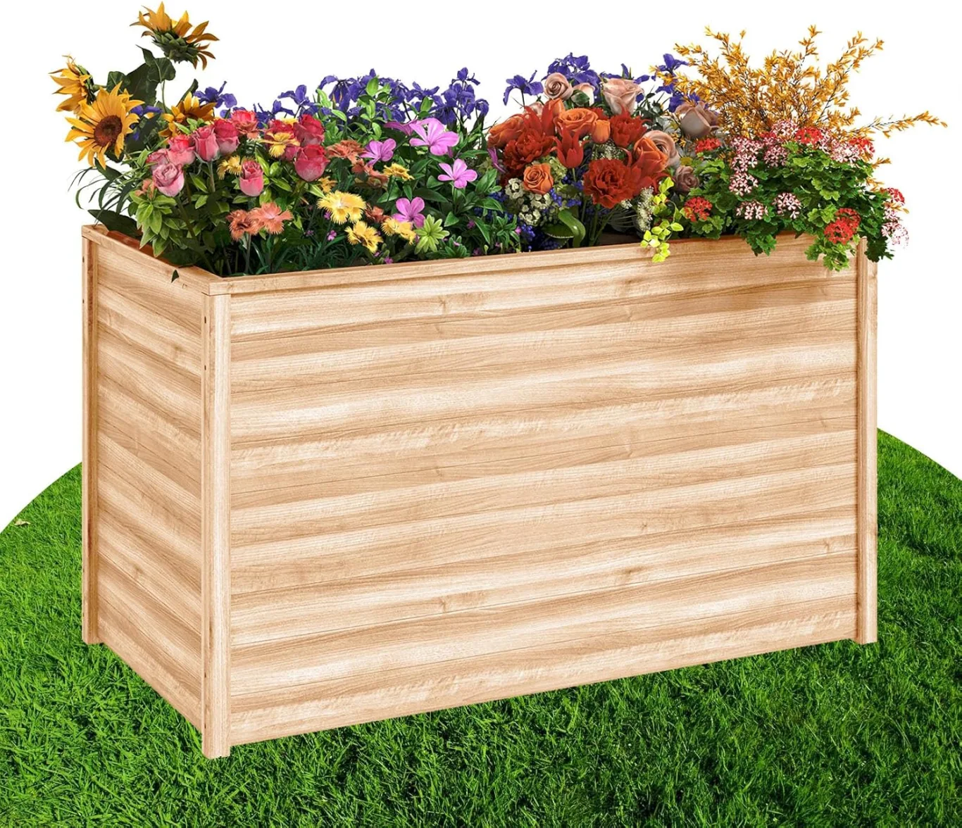 UDPATIO Hochbeet Holz für Garten 128x65x80cm Holzhochbeet zum Bepflanzen von Gemüse & Kräutern Pflanzbeet Pflanzkasten Gemüsebeet für Balkon - Bild 1