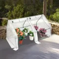 Foliengewächshaus Tomatengewächshaus Kleines Gewächshaus Winterschutz 180*90*90cm mit Aufrollbare Tür, Anzucht Gewächshaus für Tomaten & Pflanzen - Thumbnail 9