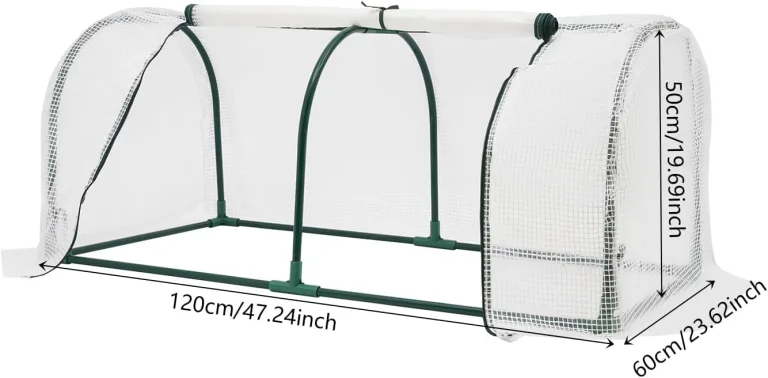 PE Foliengewächshaus Kleines Gewächshaus Balkon Tomatenhaus Metallrahmen Arch Top für Balkonen, Terrassen, Hochbeeten 120x60x50cm – Bild 3