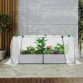 PE Foliengewächshaus Kleines Gewächshaus Balkon Tomatenhaus Metallrahmen Arch Top für Balkonen, Terrassen, Hochbeeten 120x60x50cm - Thumbnail 8