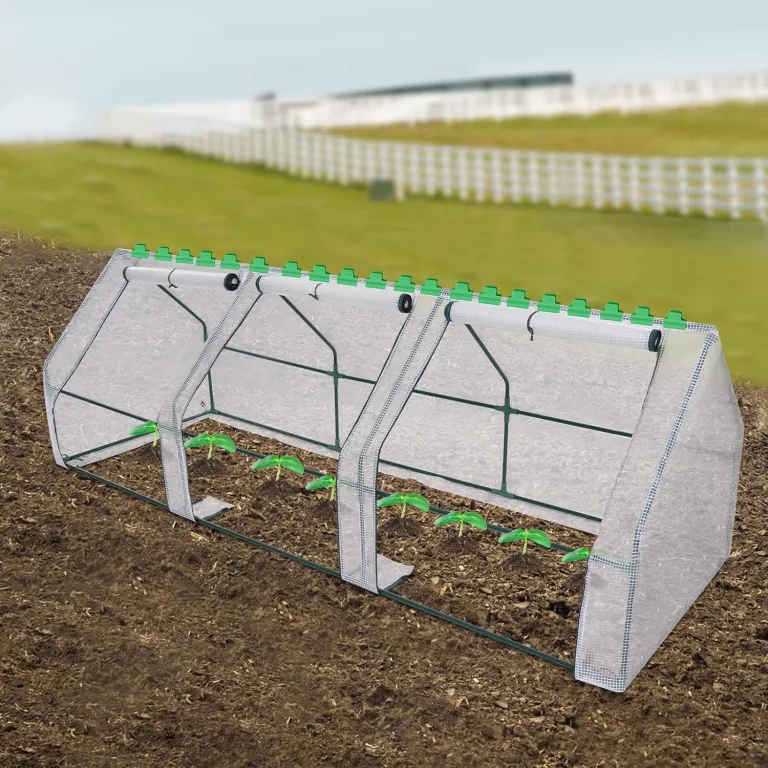 Mobiles Foliengewächshaus Frühbeet mit Aufrollbaren Fenstern, Wetterbeständige Frühbeet für Tomaten gewächshaus Garten Balkon, Grün – Bild 3