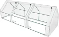 Mobiles Foliengewächshaus Frühbeet mit Aufrollbaren Fenstern, Wetterbeständige Frühbeet für Tomaten gewächshaus Garten Balkon, Grün - Thumbnail 1