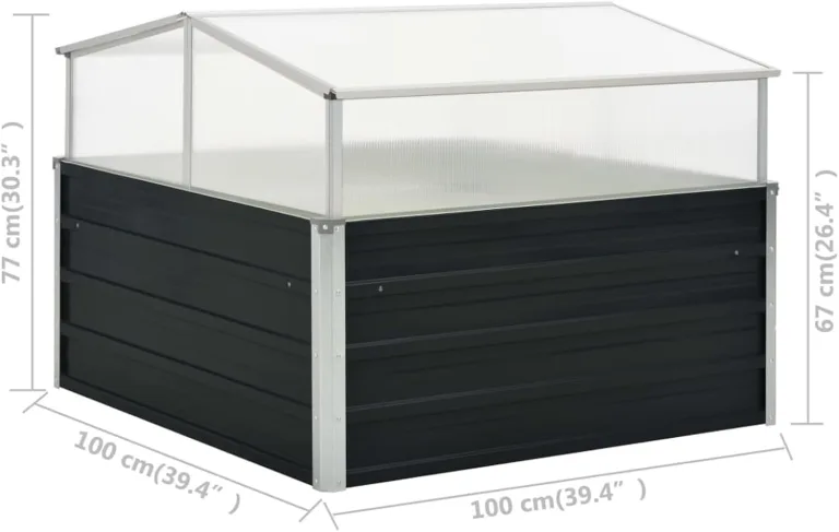 Gewächshaus, Gewächshäuser, Garten, Gewächshäuser, Terrasse, urbaner Garten, verzinkter Stahl, Anthrazit, 100 x 100 x 77 cm – Bild 7