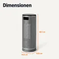 Amazon Basics Elektrische Heizung, tragbarer Keramik-Heizlüfter, 70° Oszillation, 1800W, 40cm, Grau - Thumbnail 5